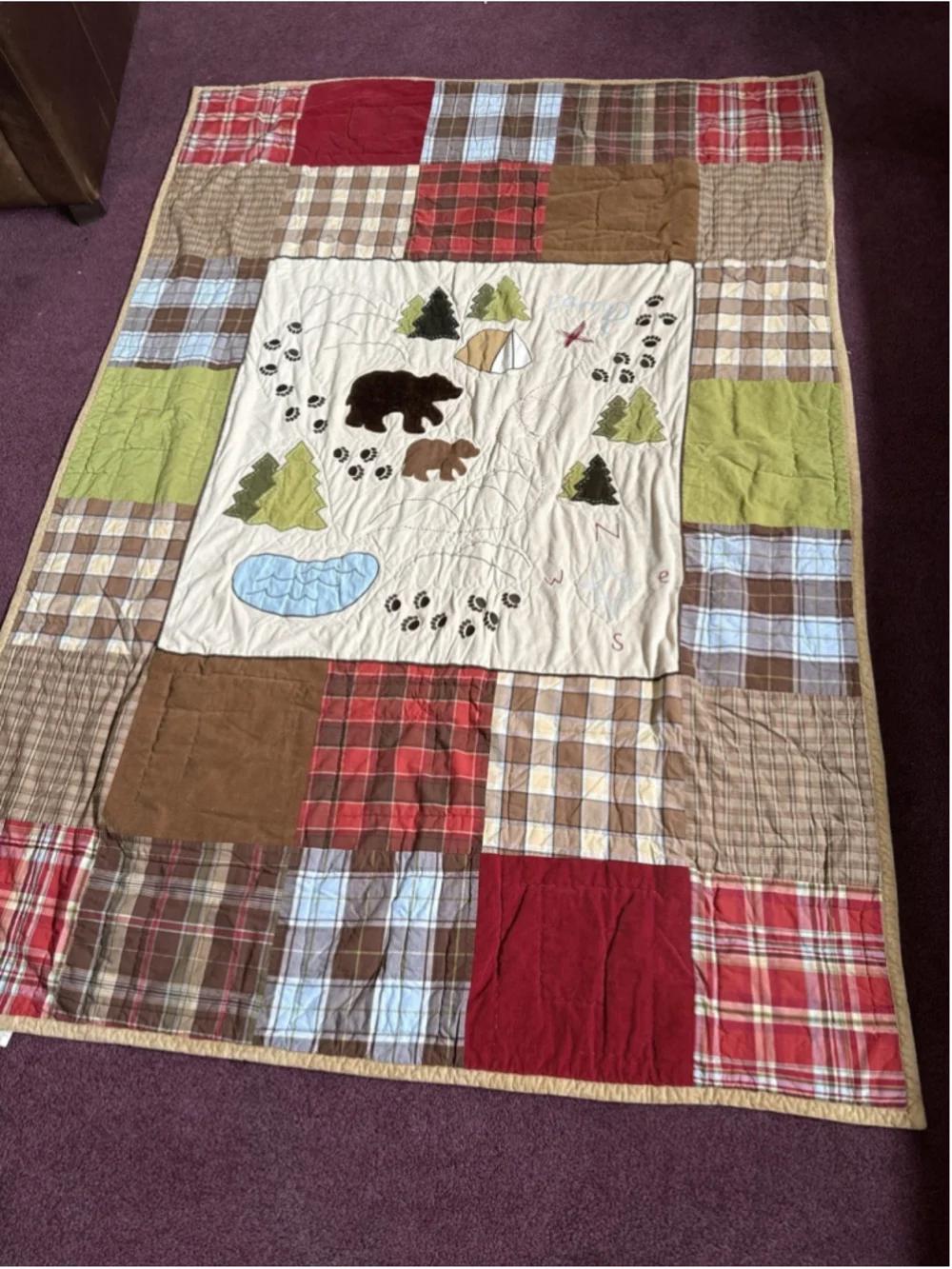 Wool Rich Kids, BIG BEAR Pillow Shams And Quilt So CUTE!!!